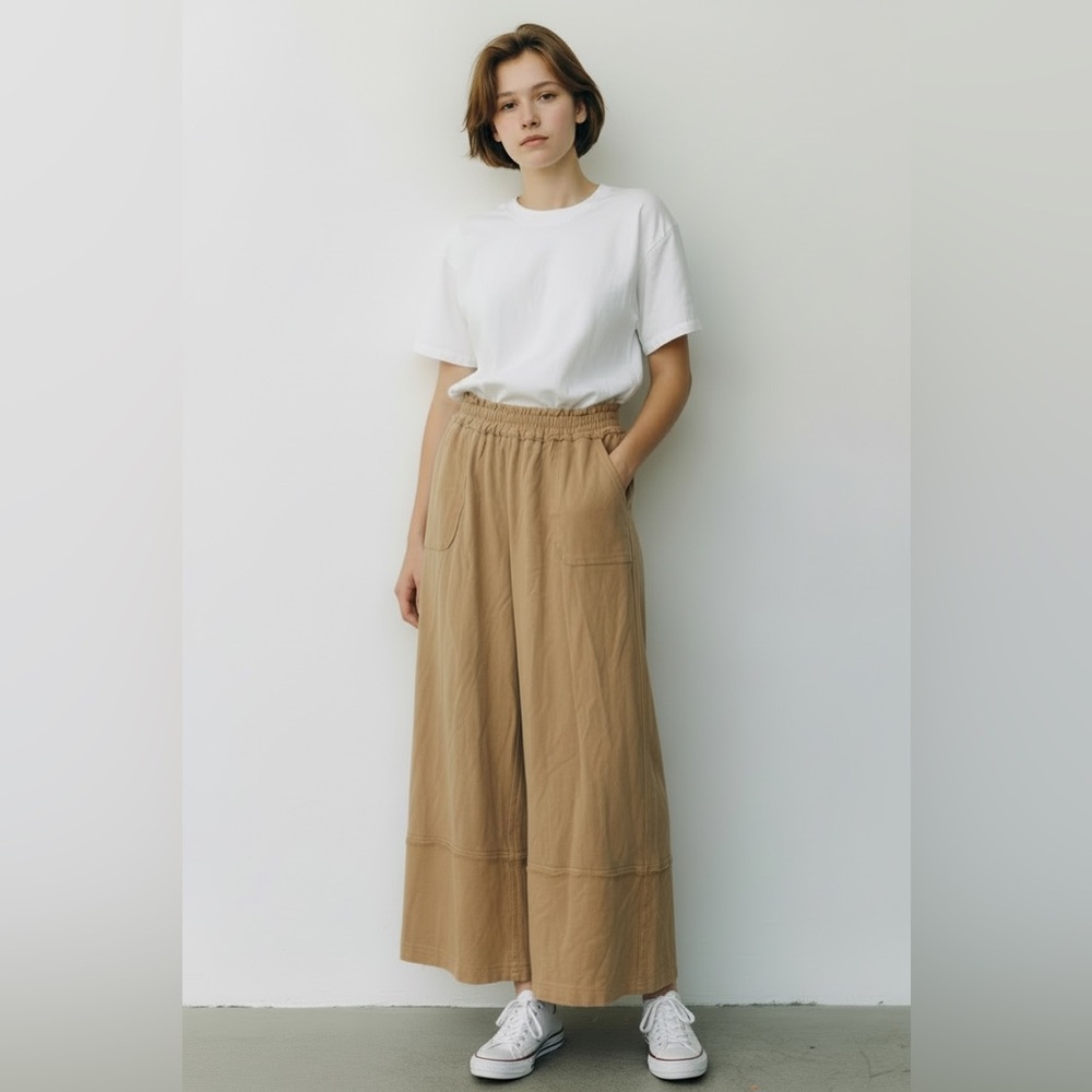 Boutique Oli & Hali Wide Leg Pants Pull On Lounge Pants Orange Small